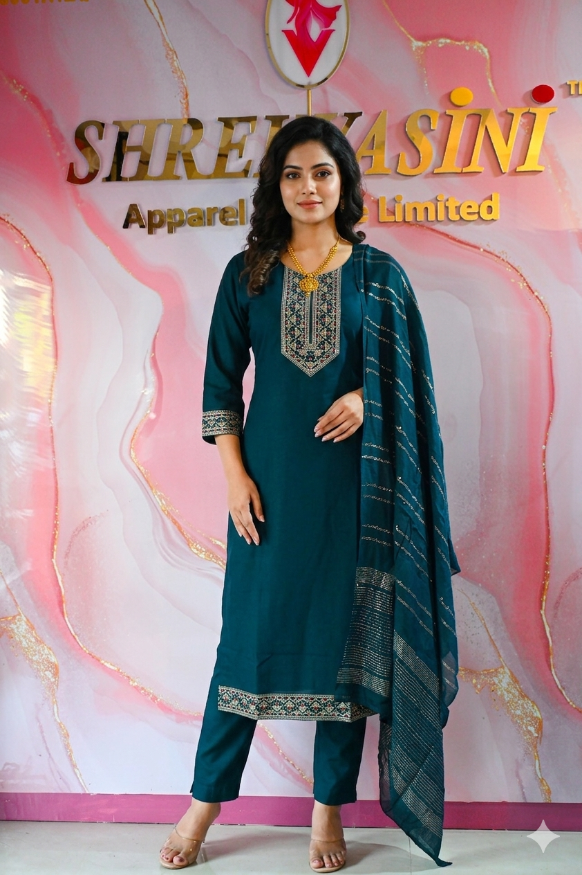 Premium 3-Piece Indian Party Wear Chudidar Suit Set
