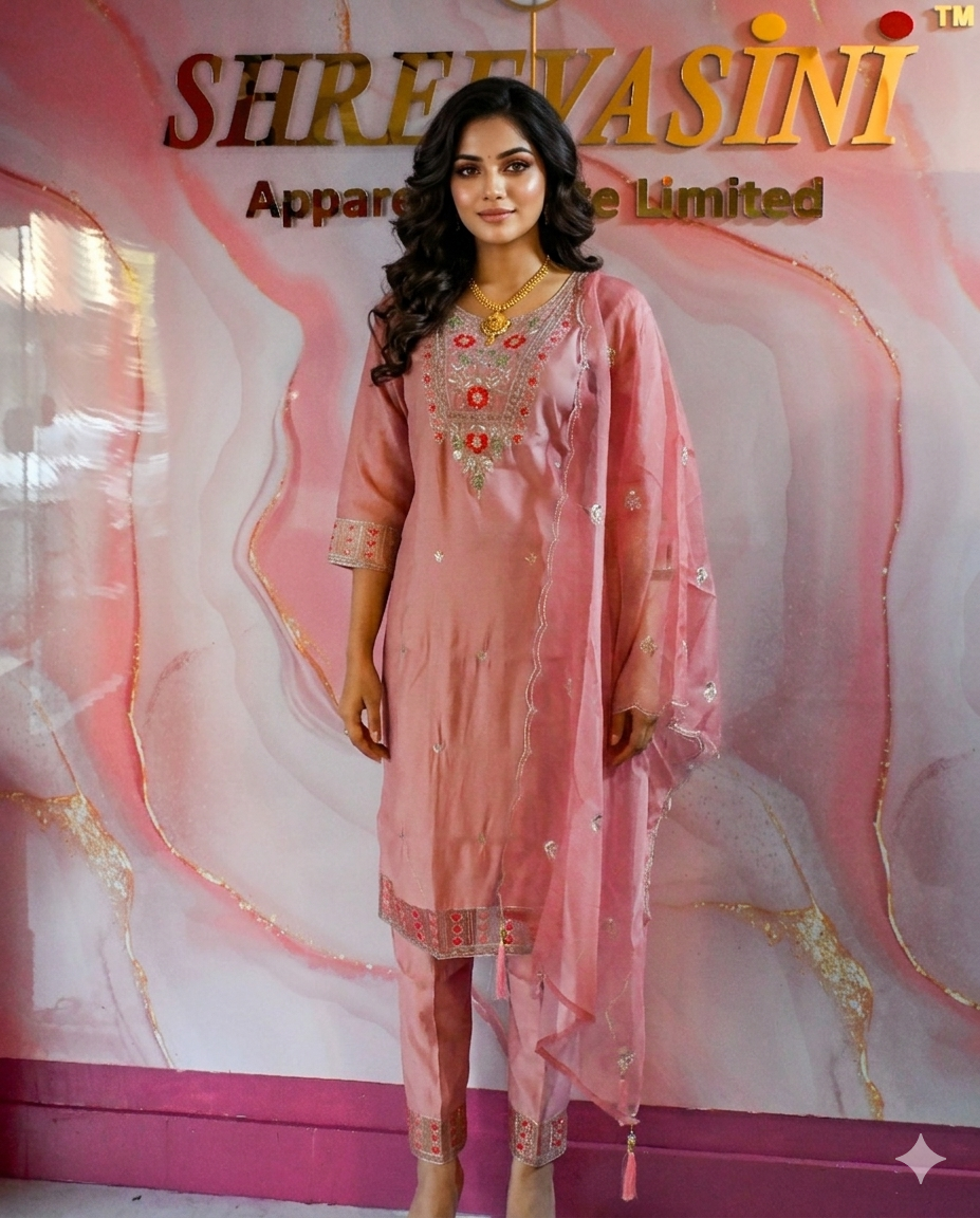Premium 3-Piece Indian Party Wear Chudidar Suit Set