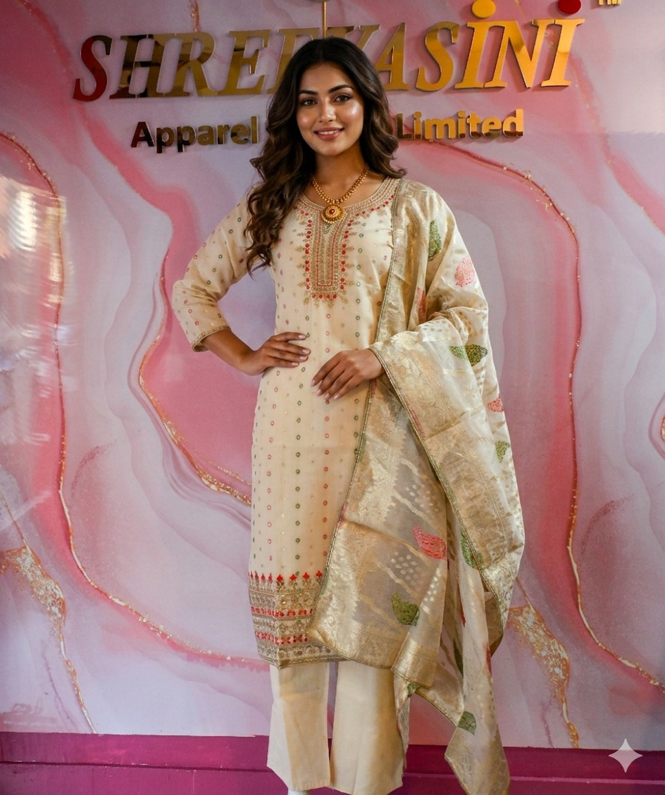 Premium 3-Piece Indian Party Wear Chudidar Suit Set