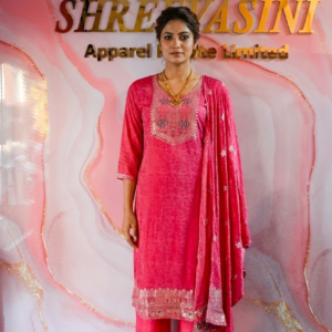 A three-piece Indian Premium Party Wear Chudidhar Suit