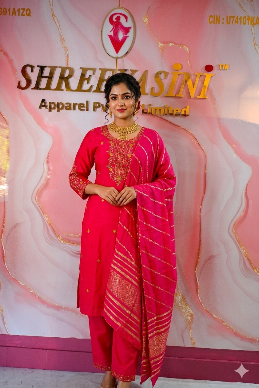 Premium 3-Piece Indian Party Wear Chudidar Suit Set