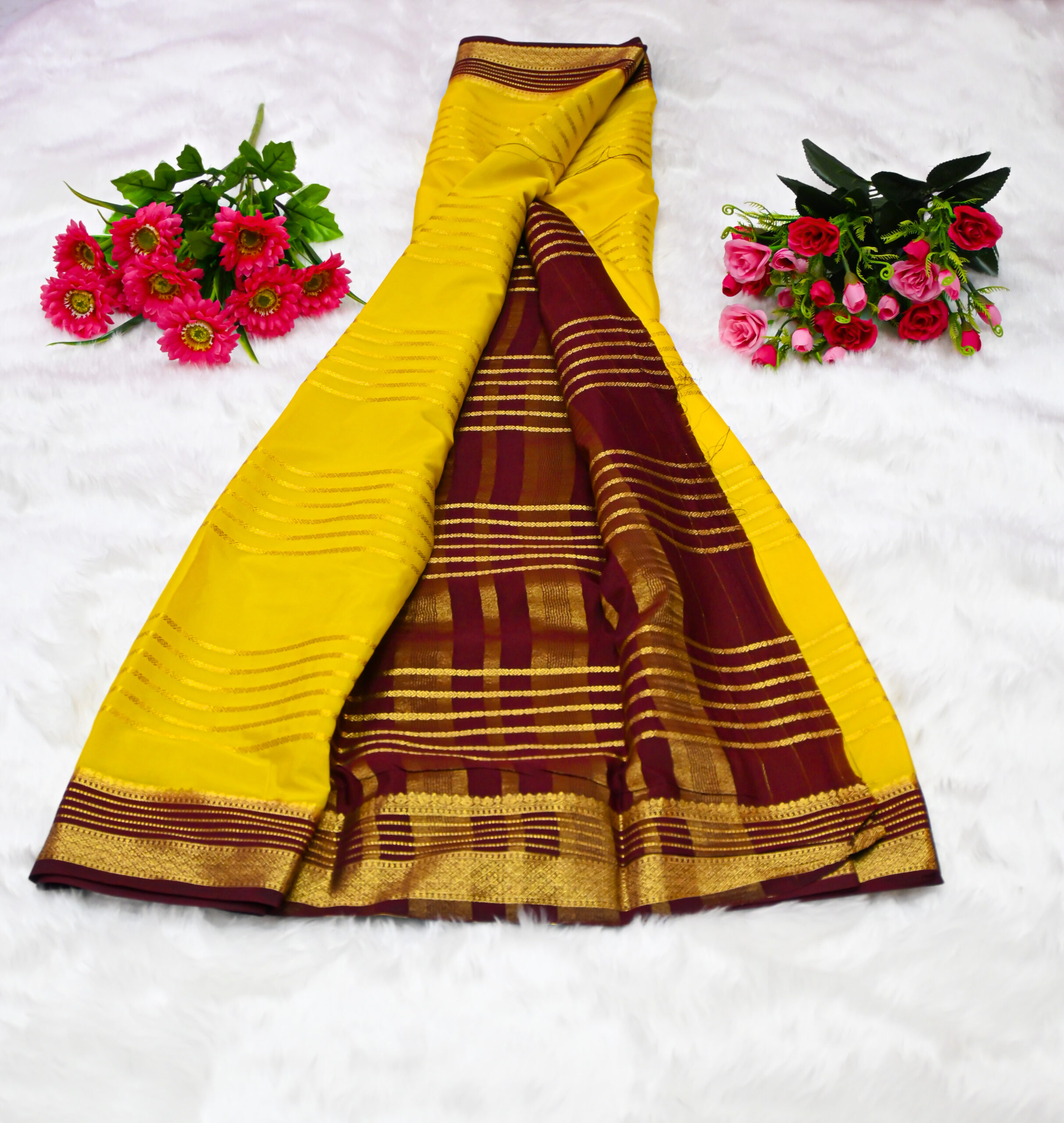 semi-crepe silk saree
