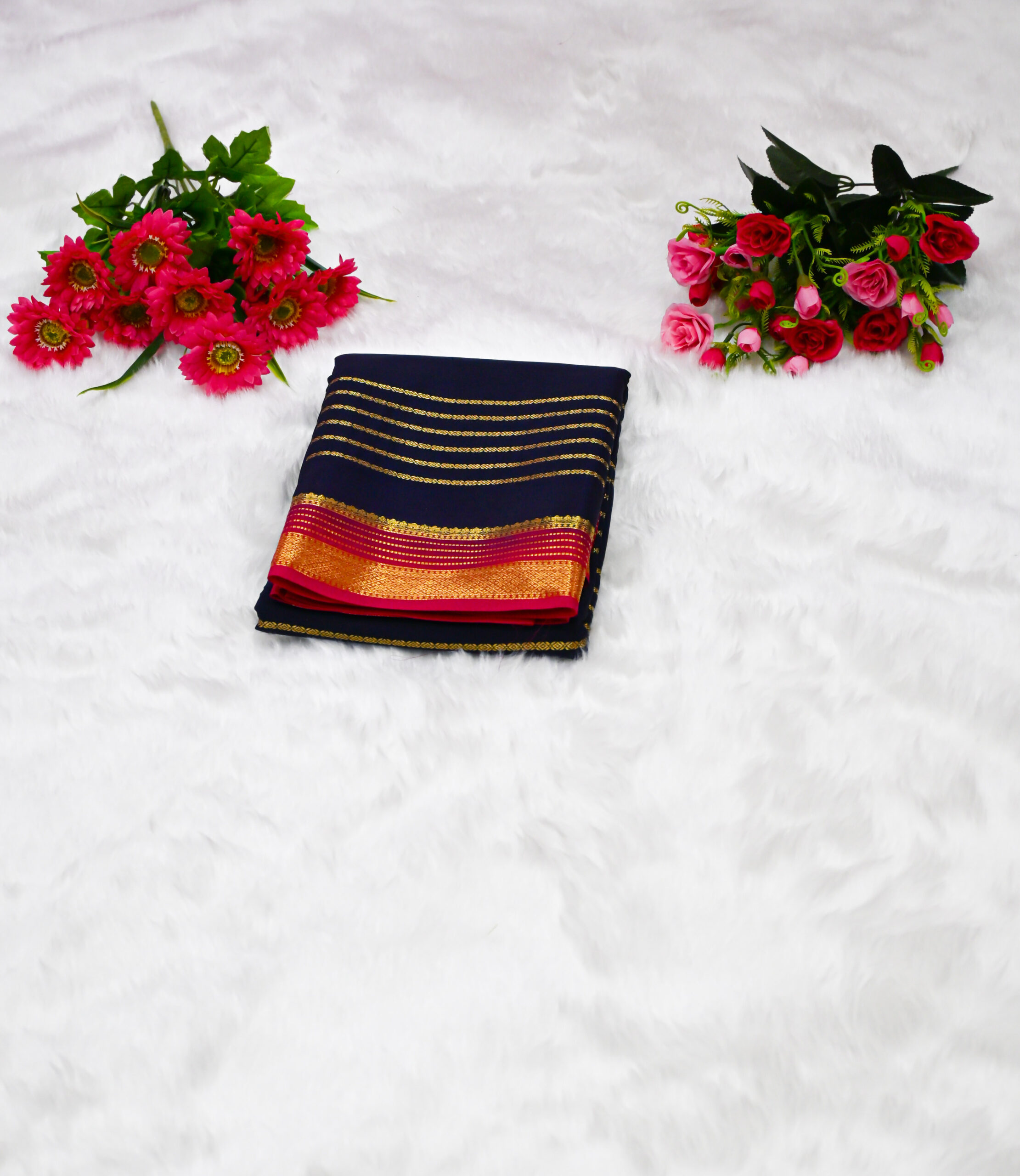 semi-crepe silk saree