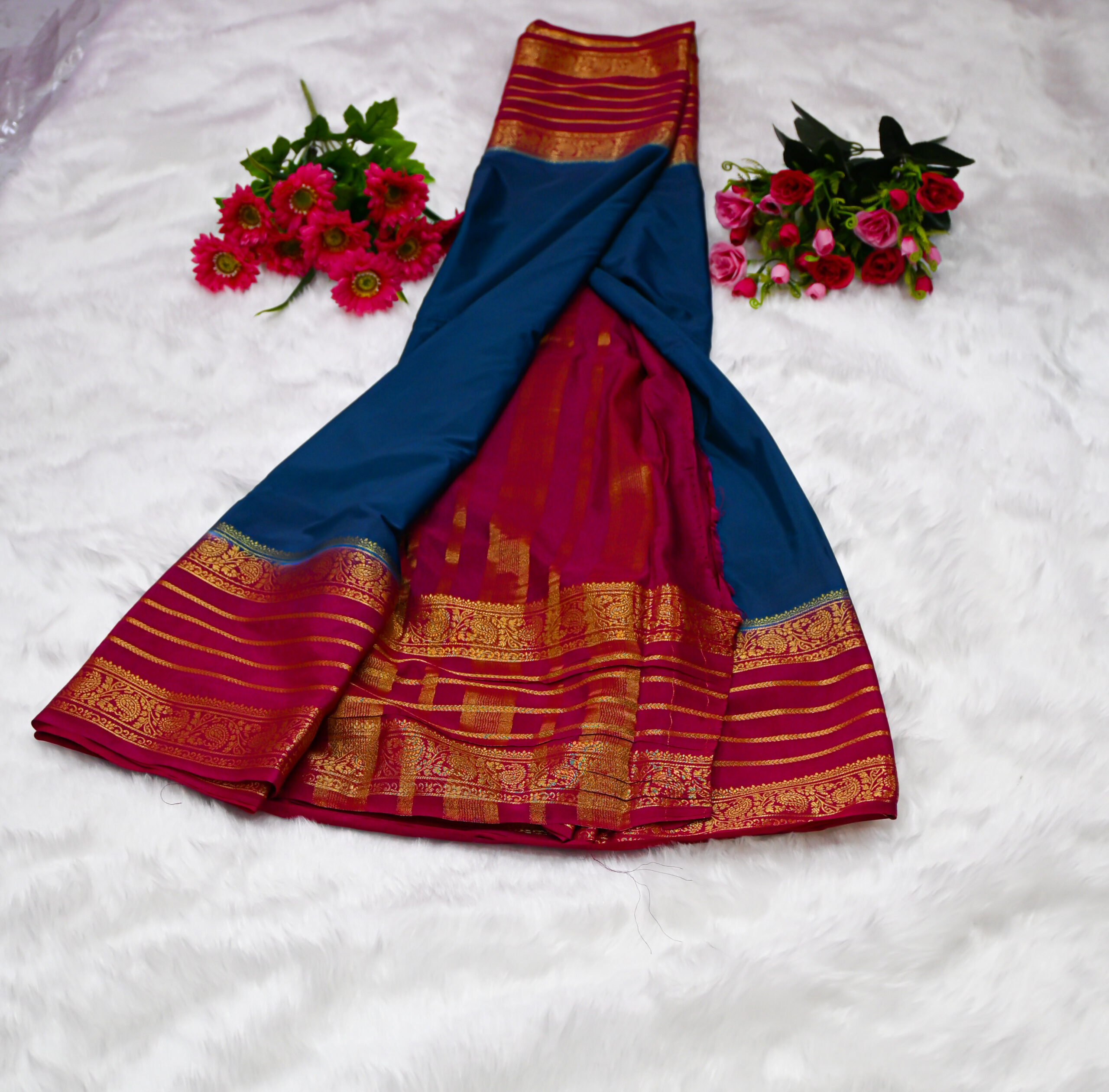 semi-crepe silk saree