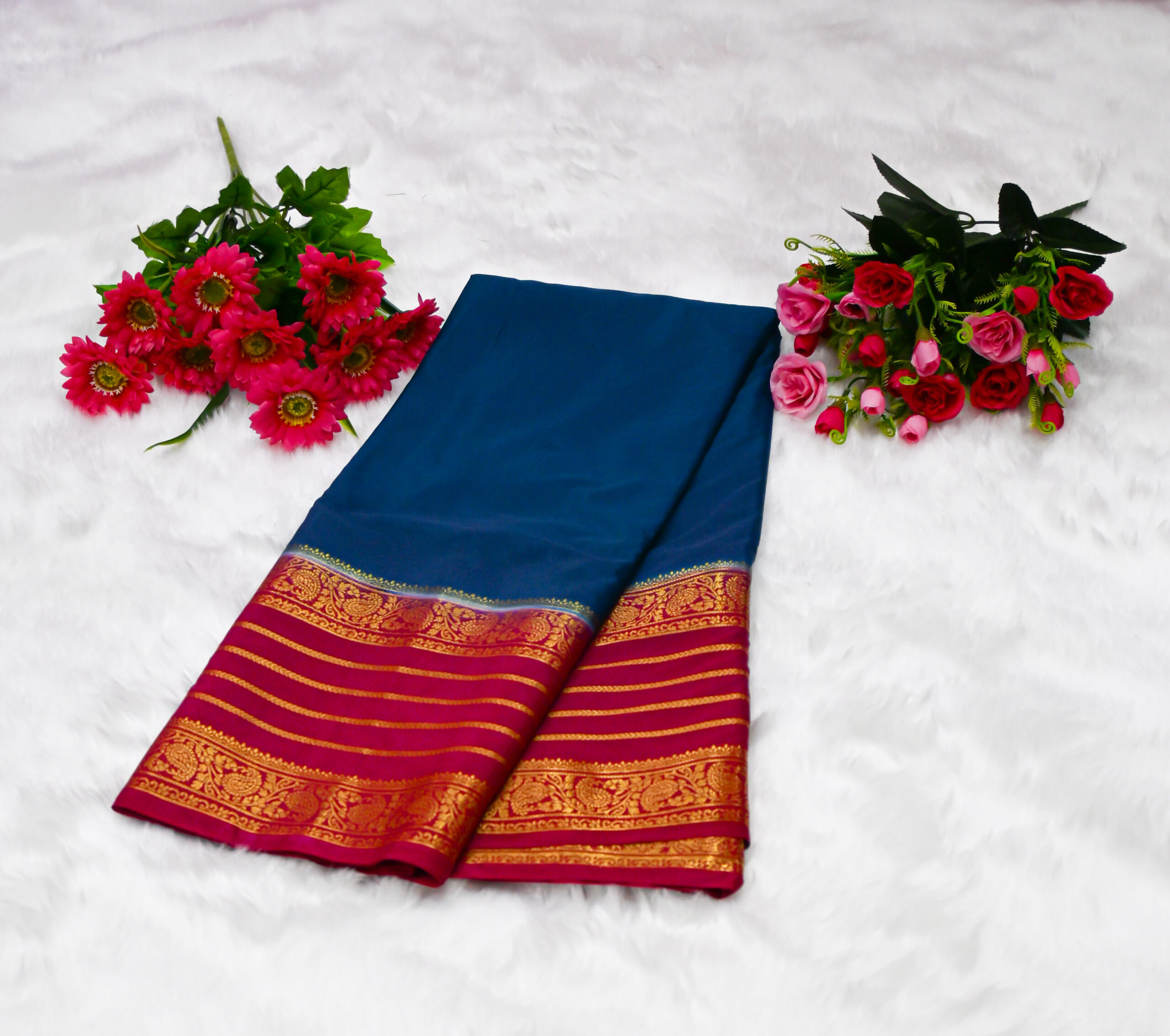 semi-crepe silk saree