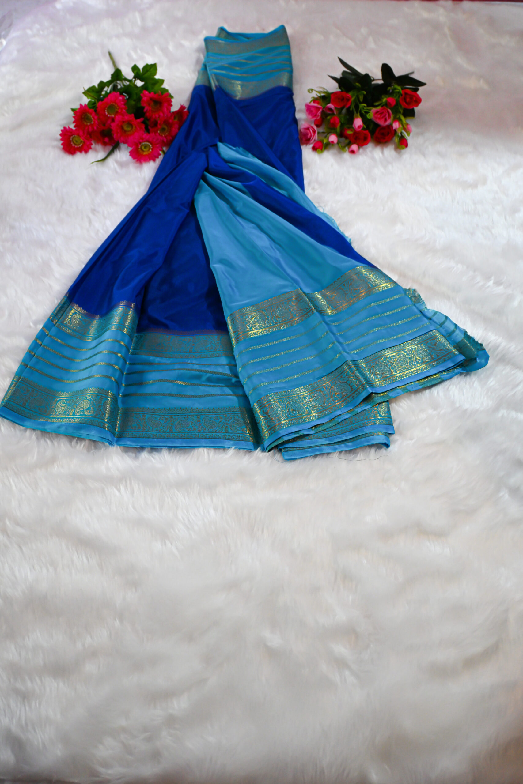 semi-crepe silk saree