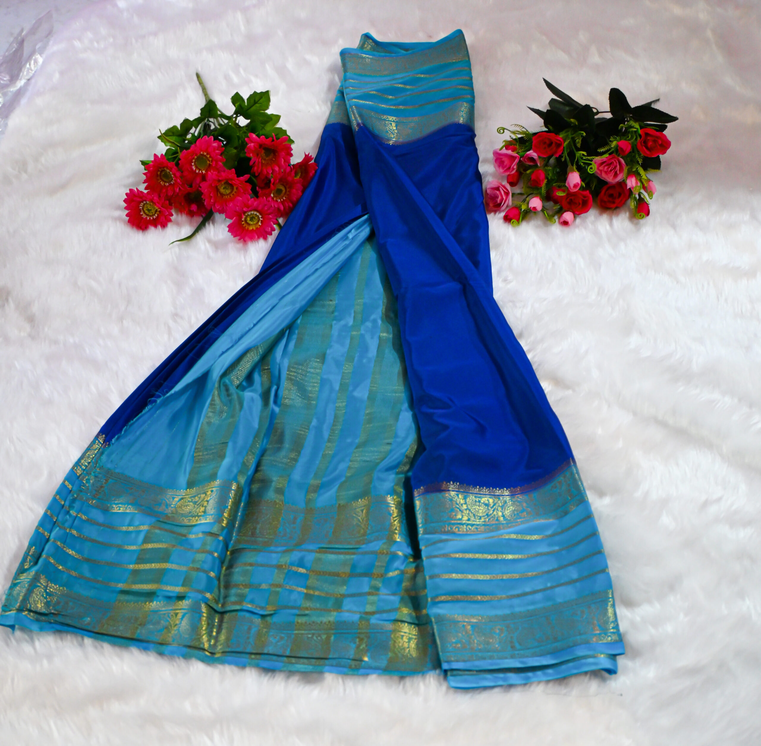 semi-crepe silk saree