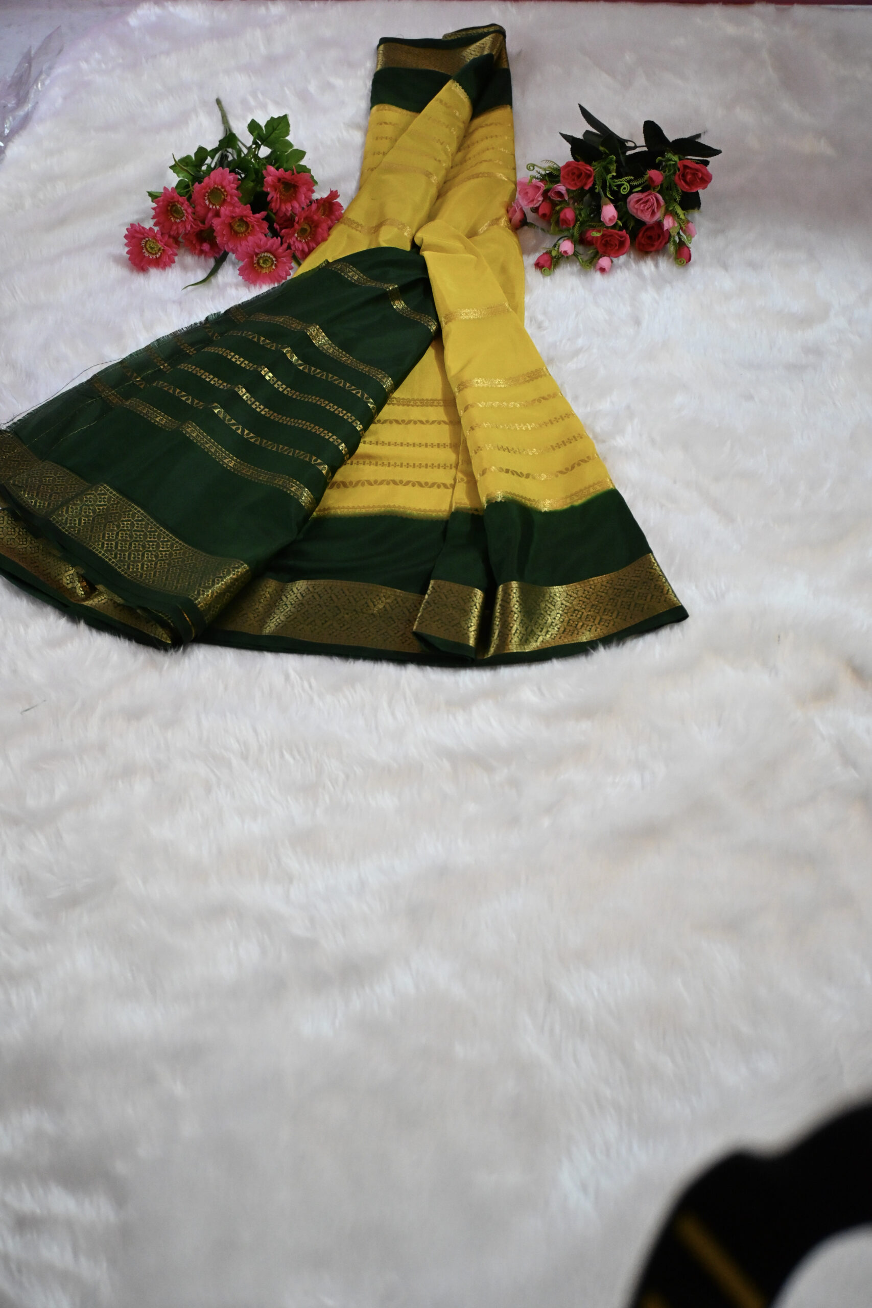 semi-crepe silk saree