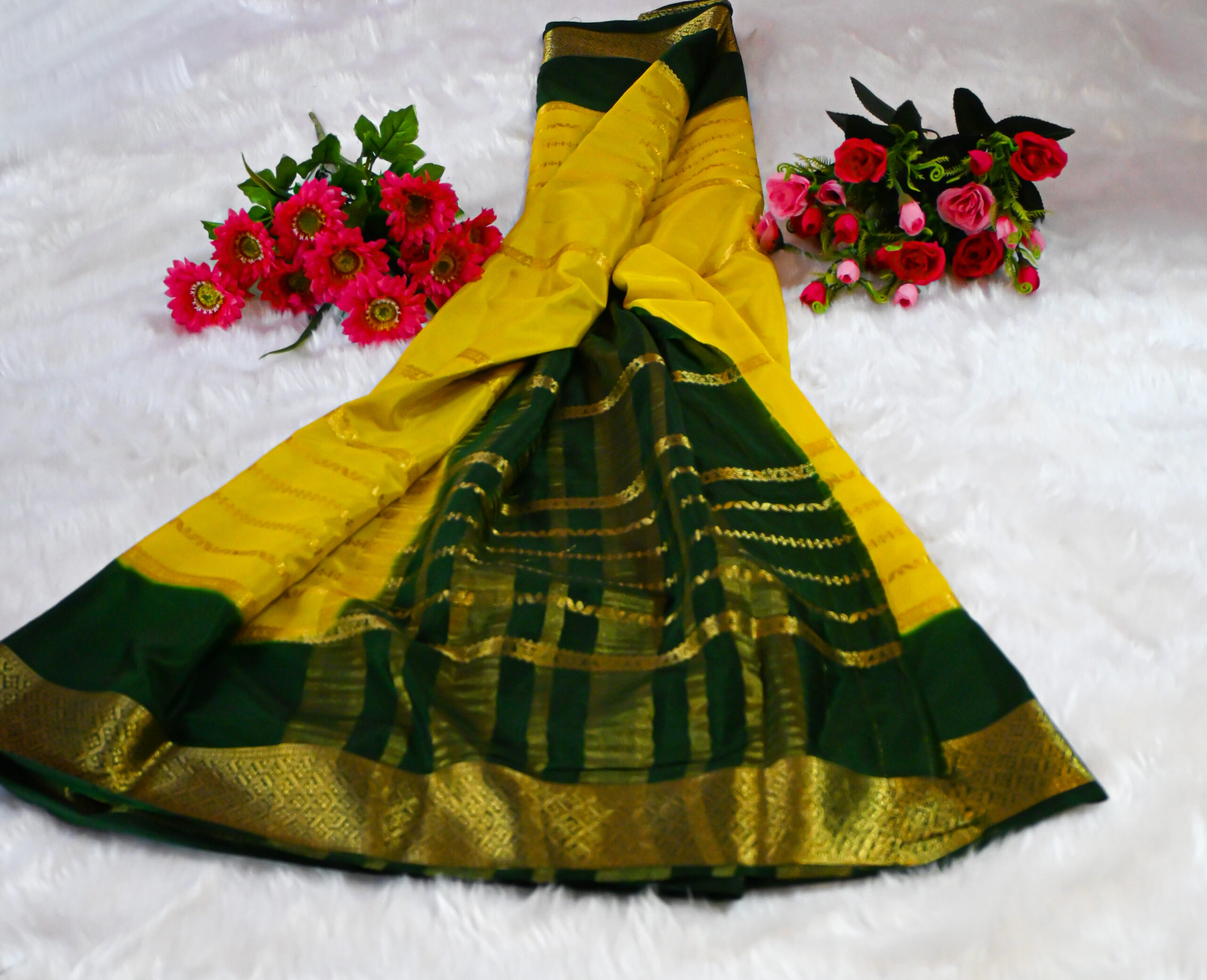 semi-crepe silk saree