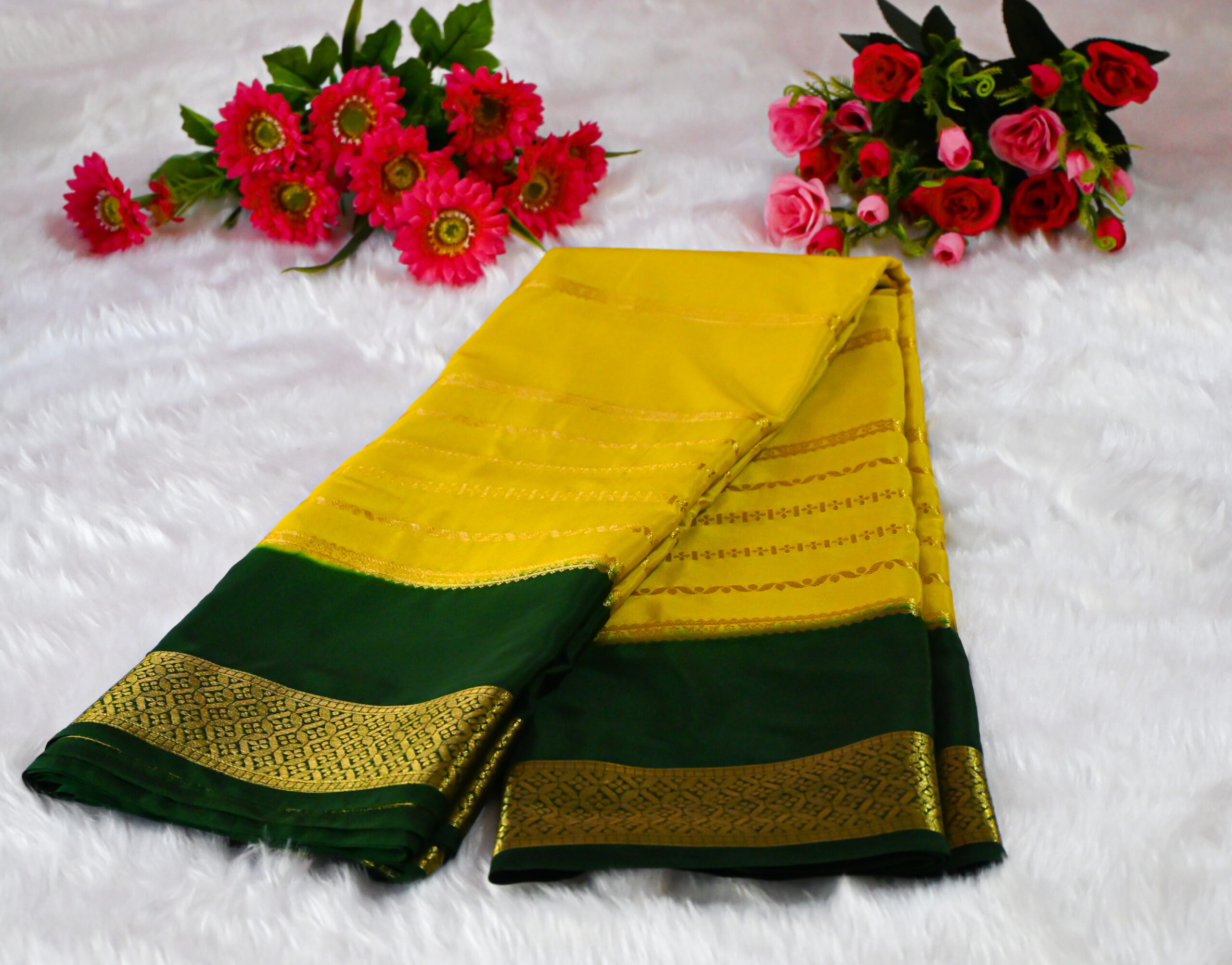 semi-crepe silk saree