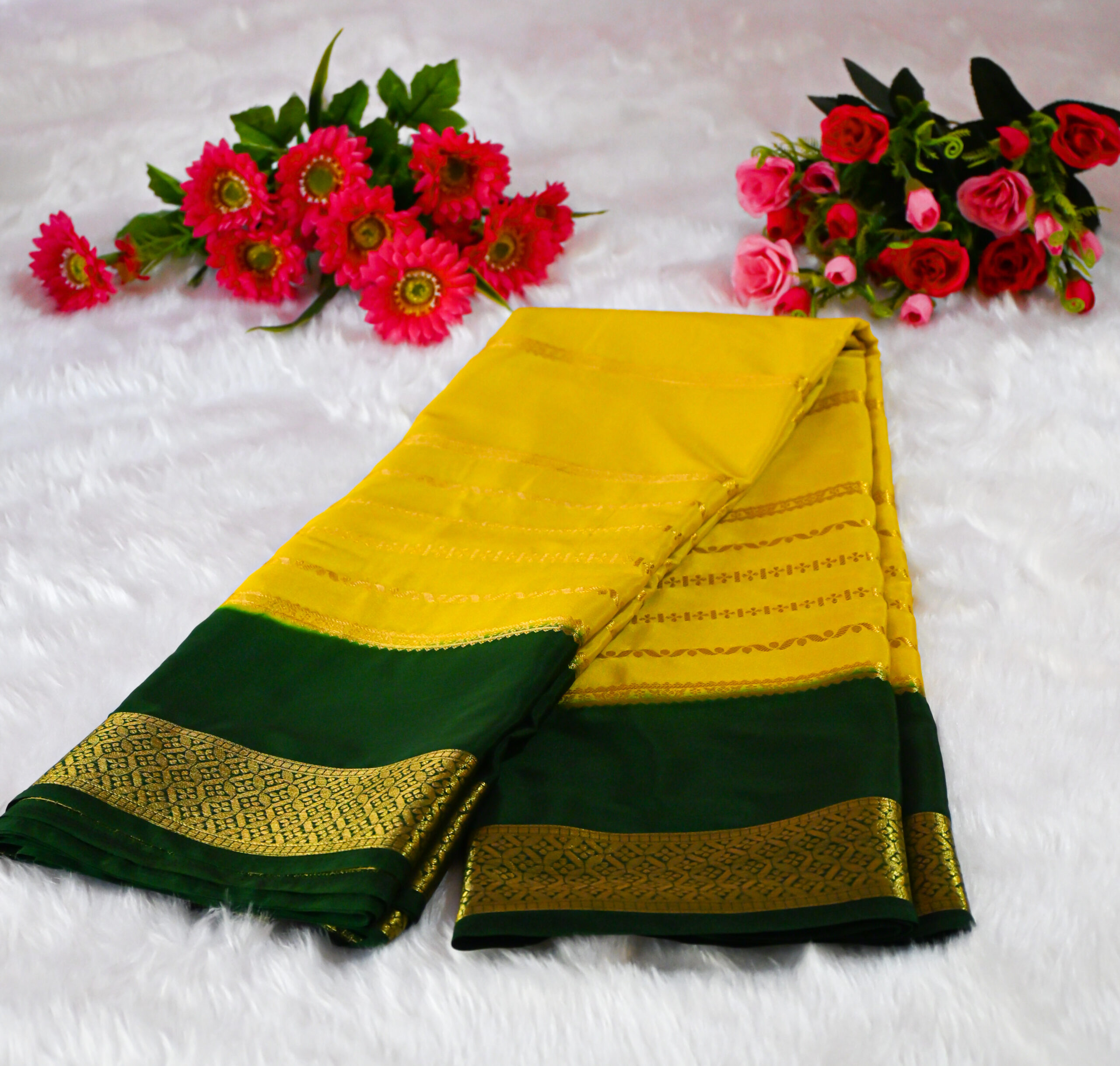 semi-crepe silk saree