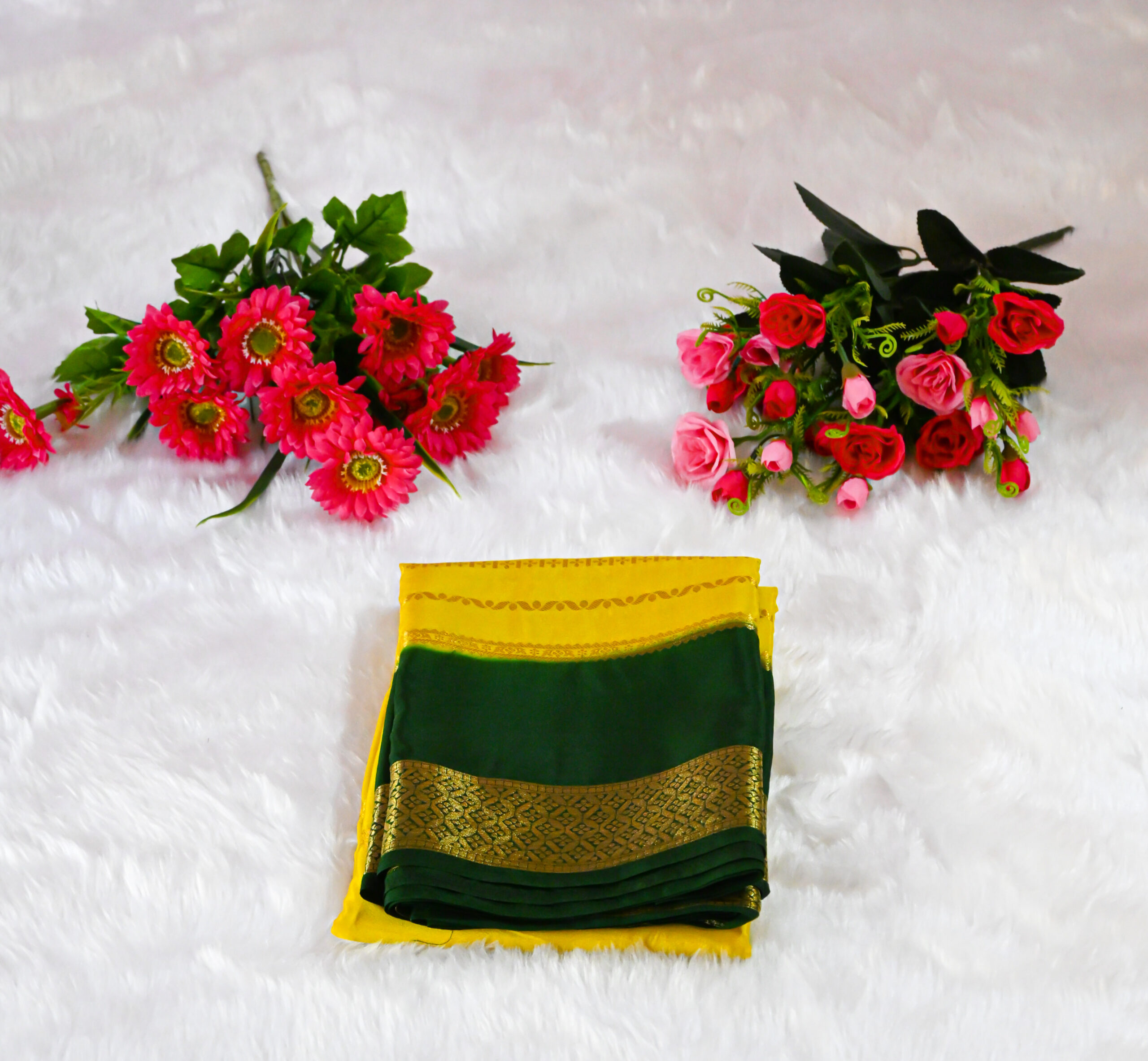 semi-crepe silk saree