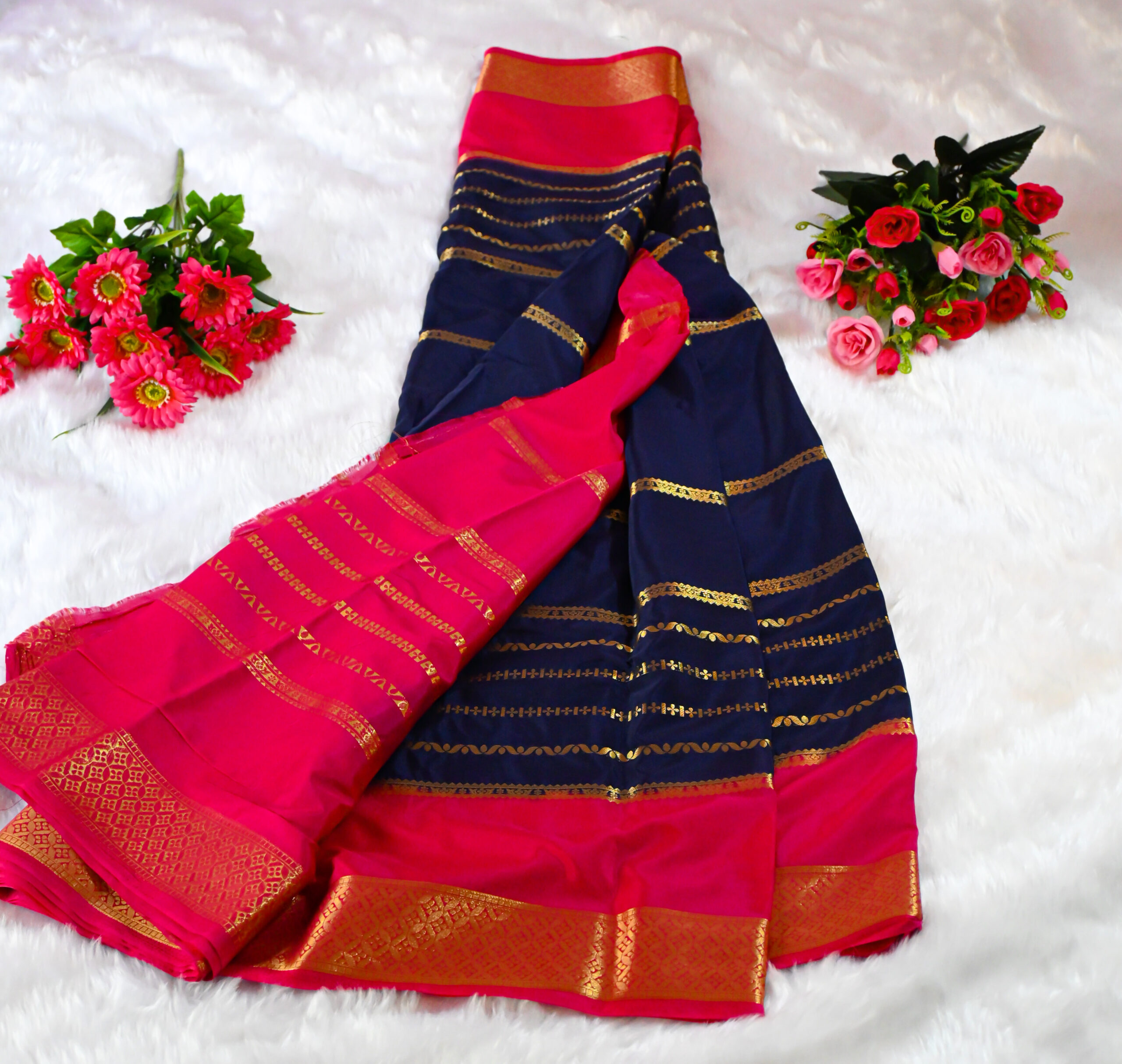 semi-crepe silk saree