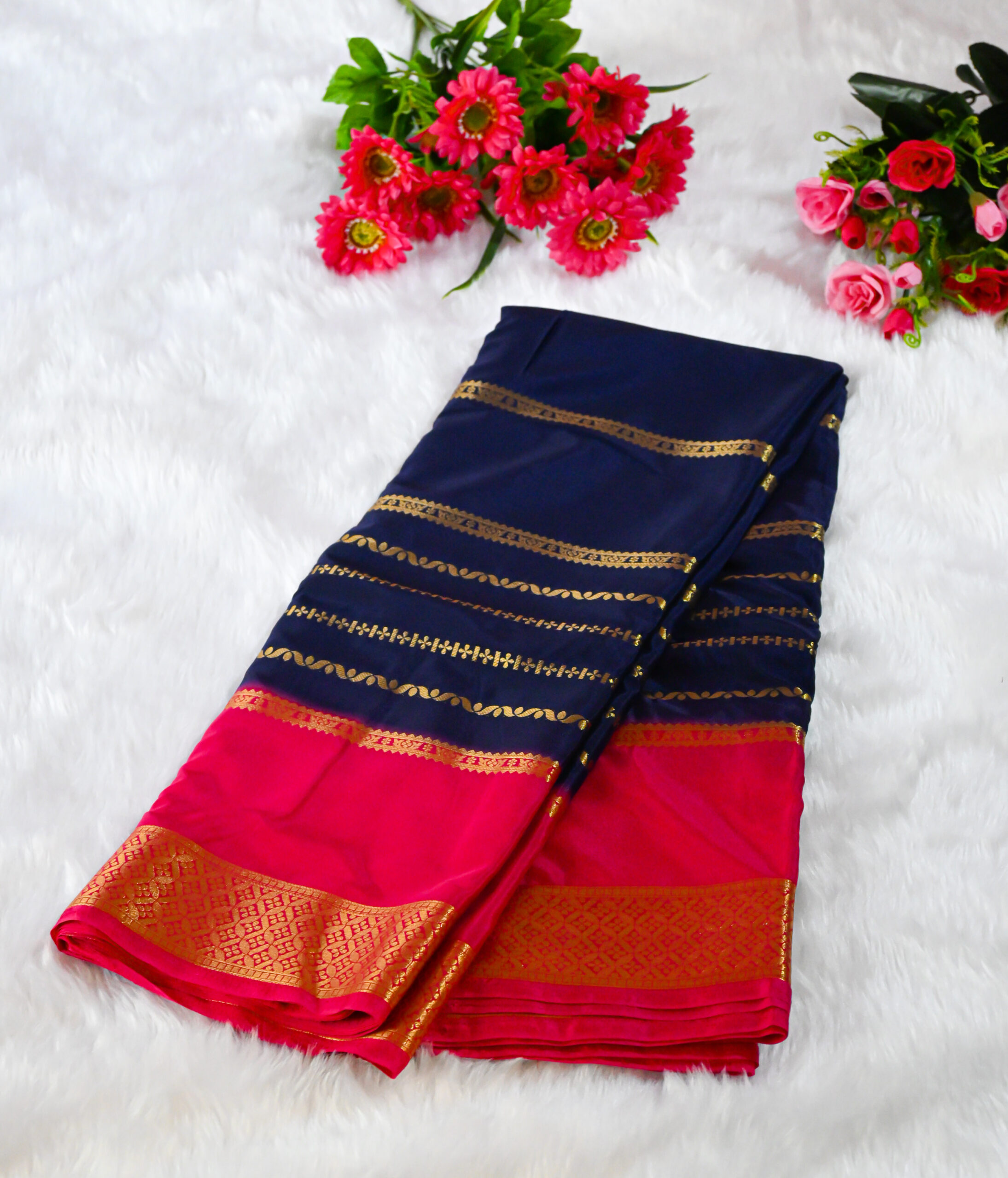 semi-crepe silk saree