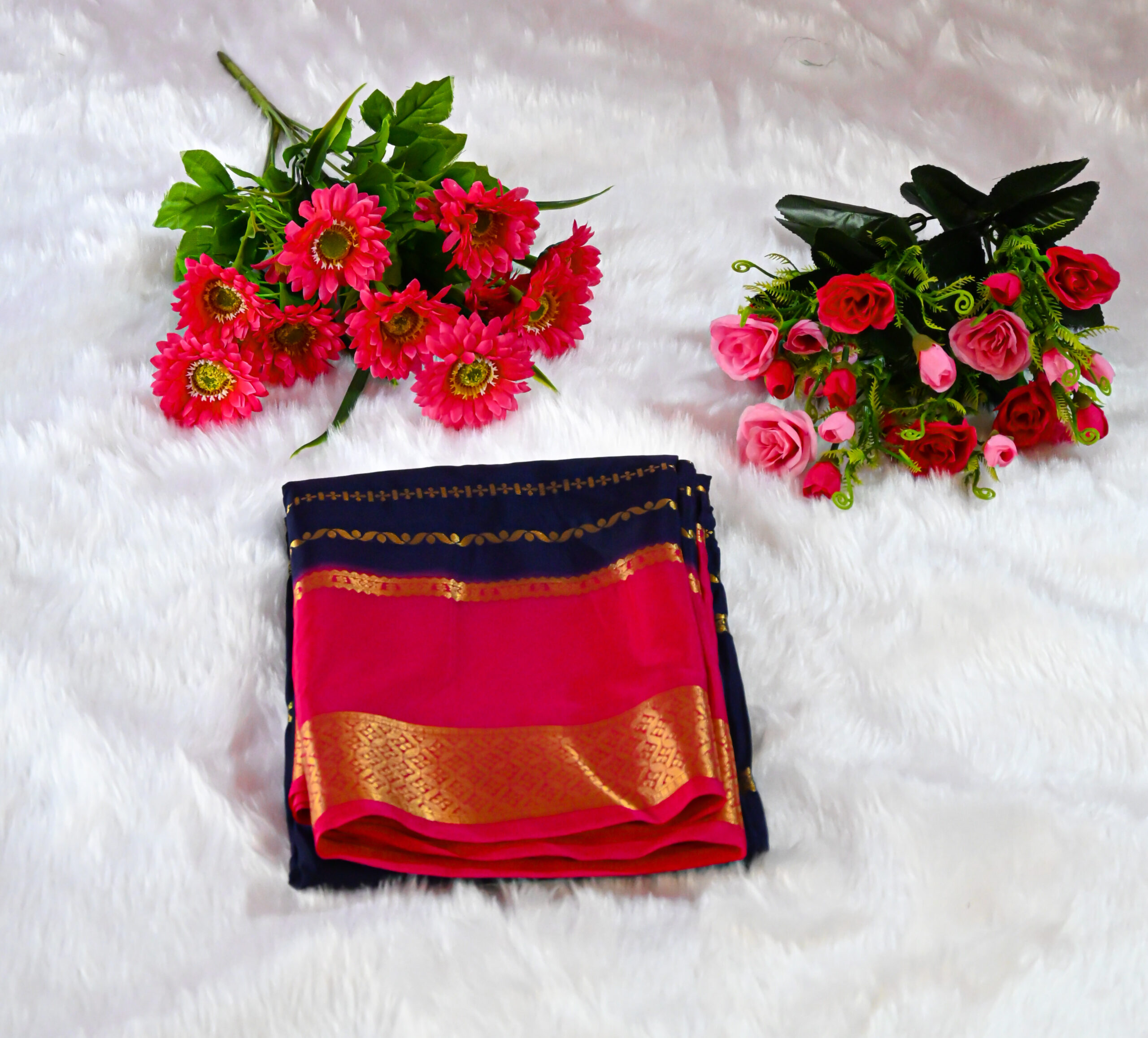 semi-crepe silk saree