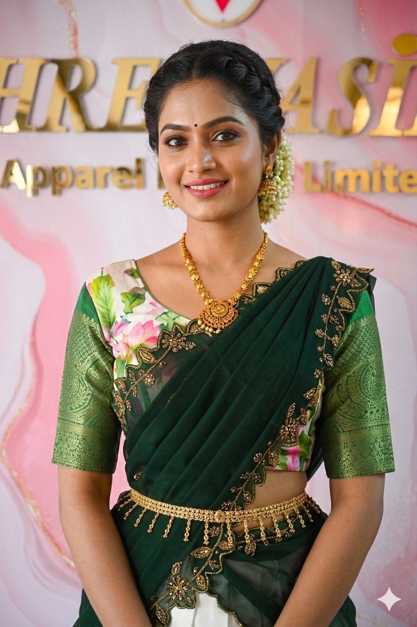 Premium Traditional Indian Pattu Pavadai | Girls' Silk Lehenga Choli