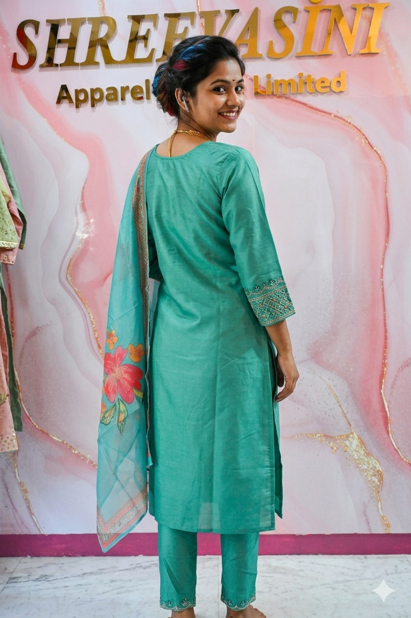 Premium 3-Piece Indian Party Wear Chudidar Suit Set
