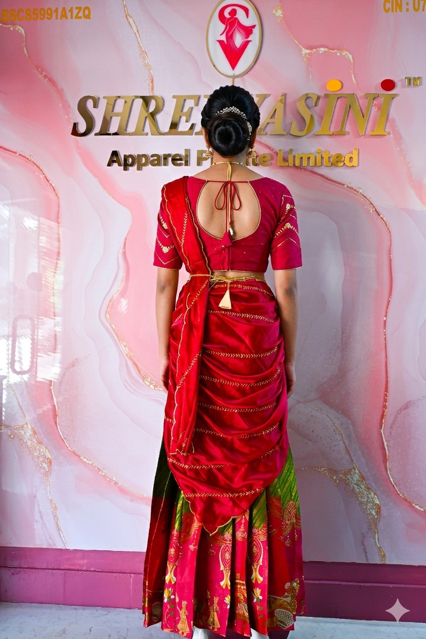 Premium Traditional Indian Pattu Pavadai | Girls' Silk Lehenga Choli