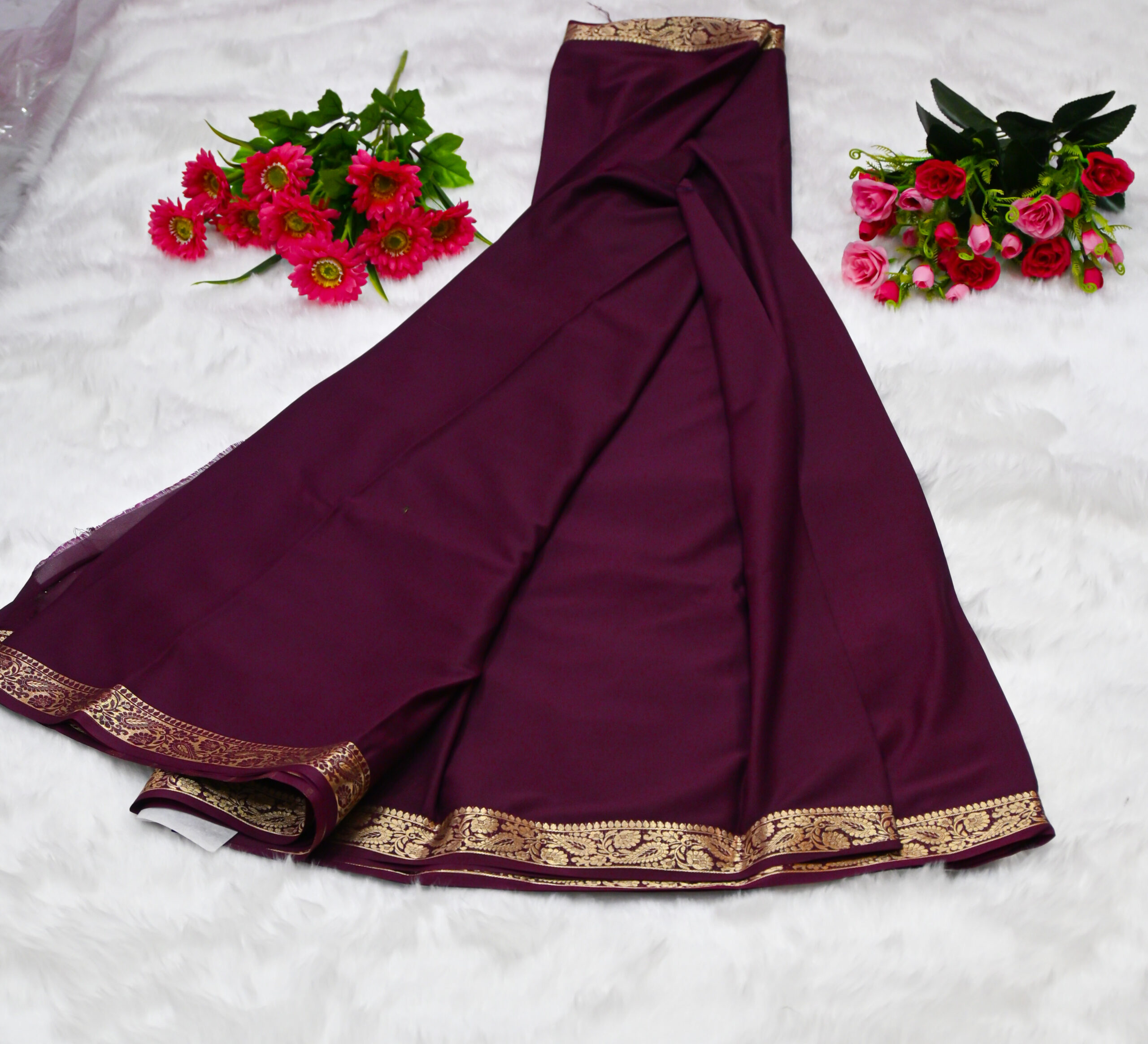 semi-crepe silk saree