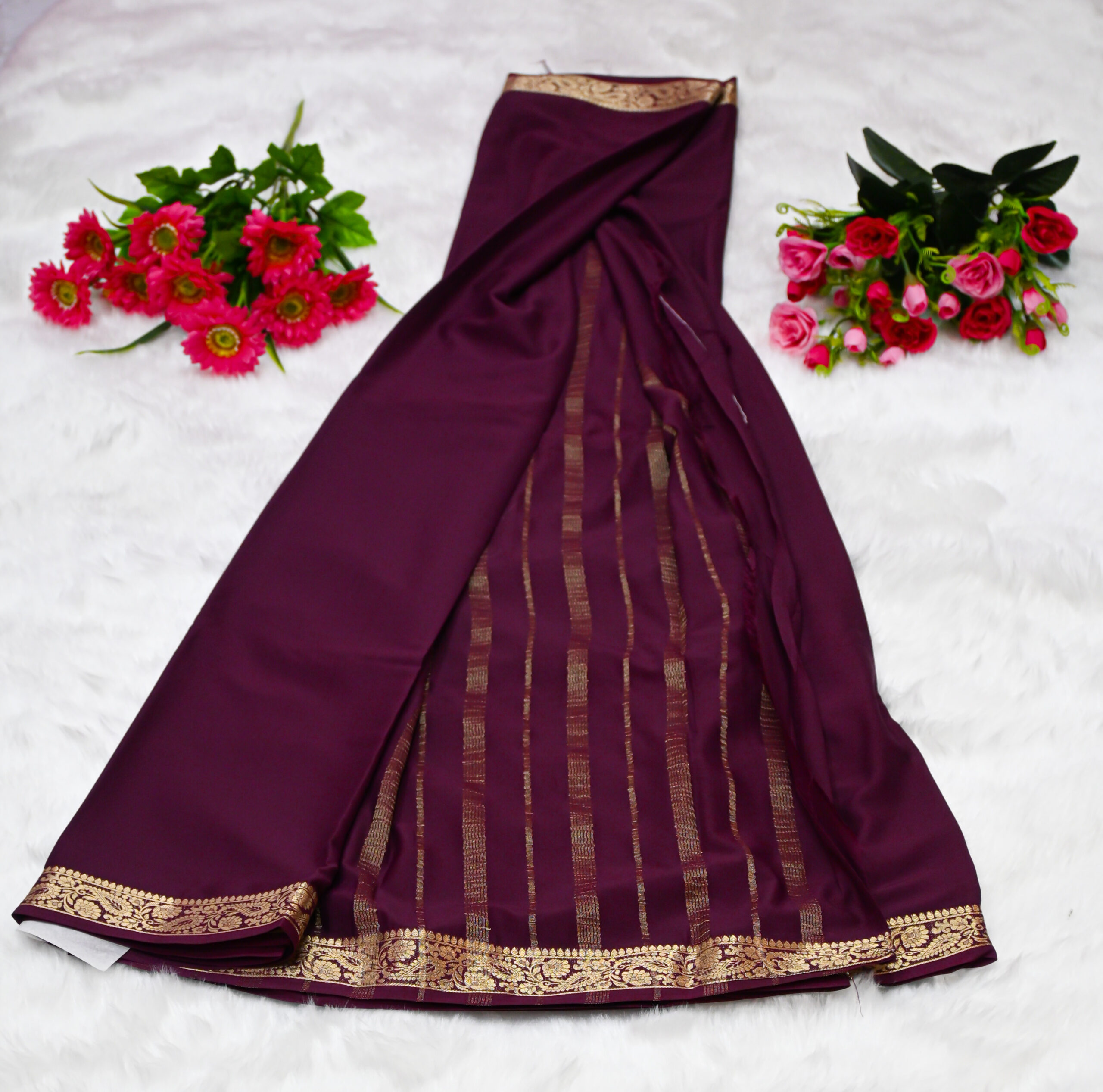semi-crepe silk saree