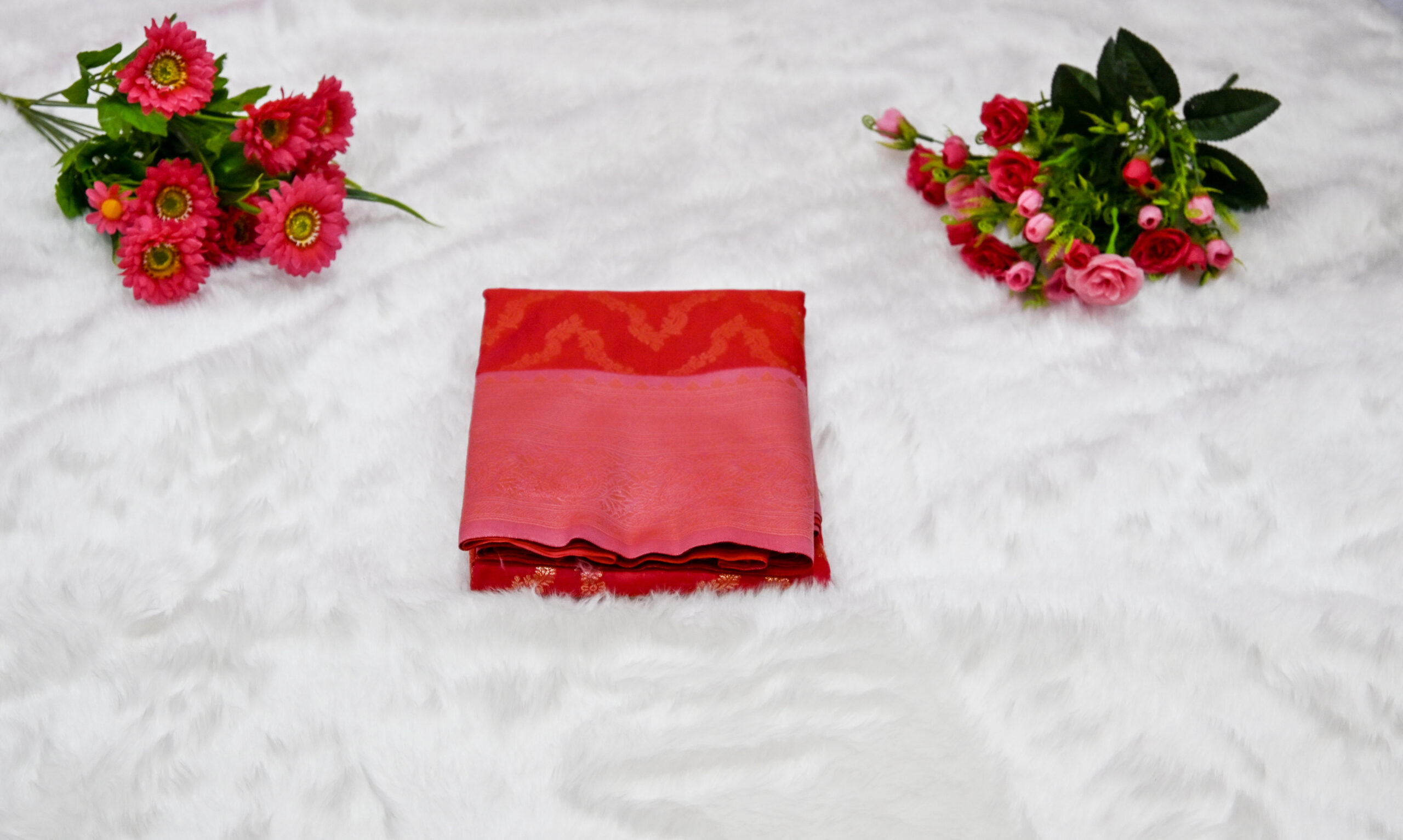 Premium Banarasi Silk Saree with Rich Woven Zari Border & Blouse Piece