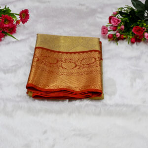 Premium Banarasi Tissue Silk Saree with Rich Woven Zari Border & Blouse Piece