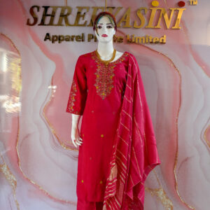 A three-piece Indian Premium Party Wear Chudidhar Suit