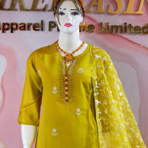 A three-piece Indian Premium Party Wear Chudidhar Suit