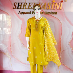 A three-piece Indian Premium Party Wear Chudidhar Suit