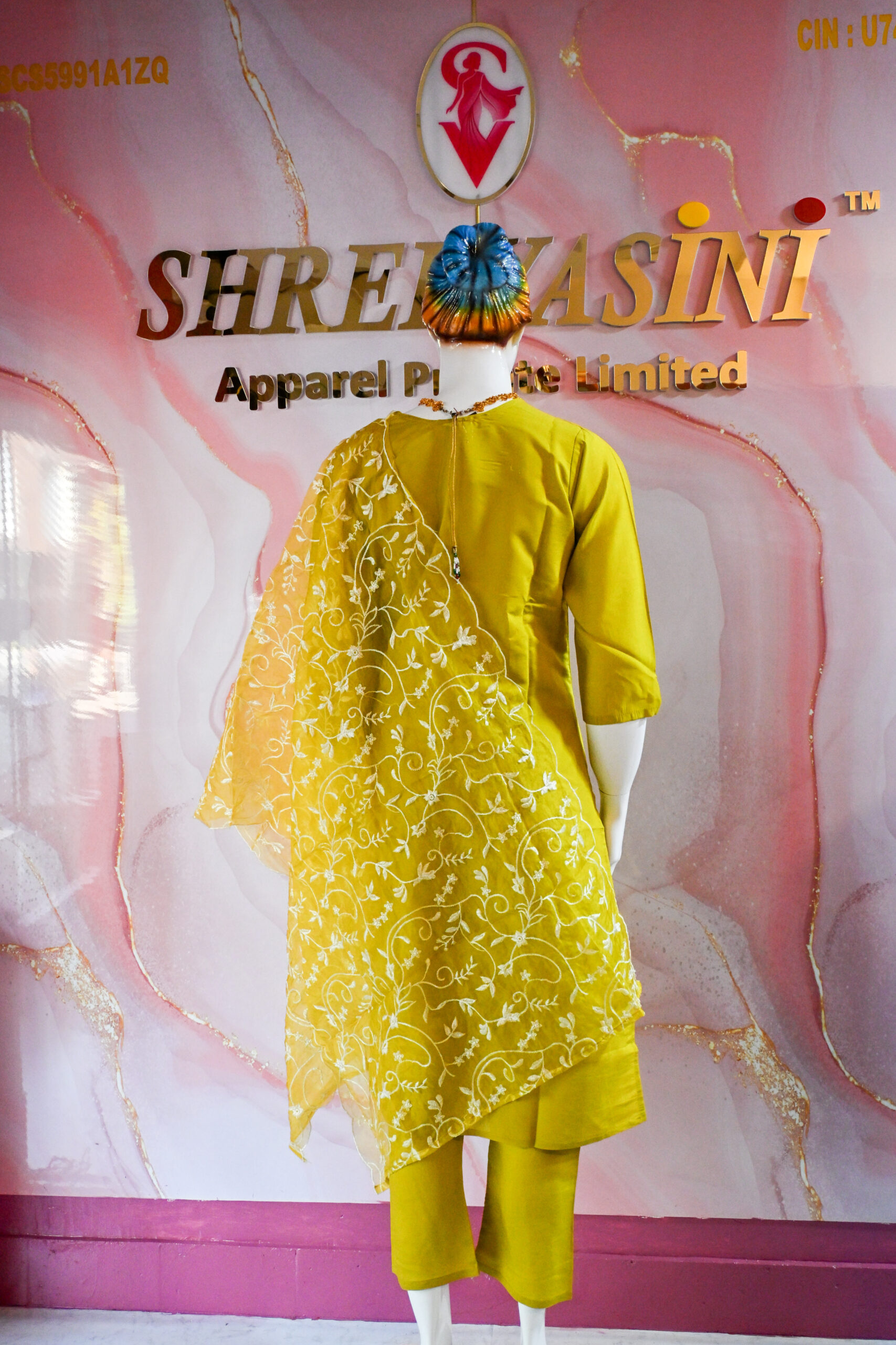 A three-piece Indian Premium Party Wear Chudidhar Suit
