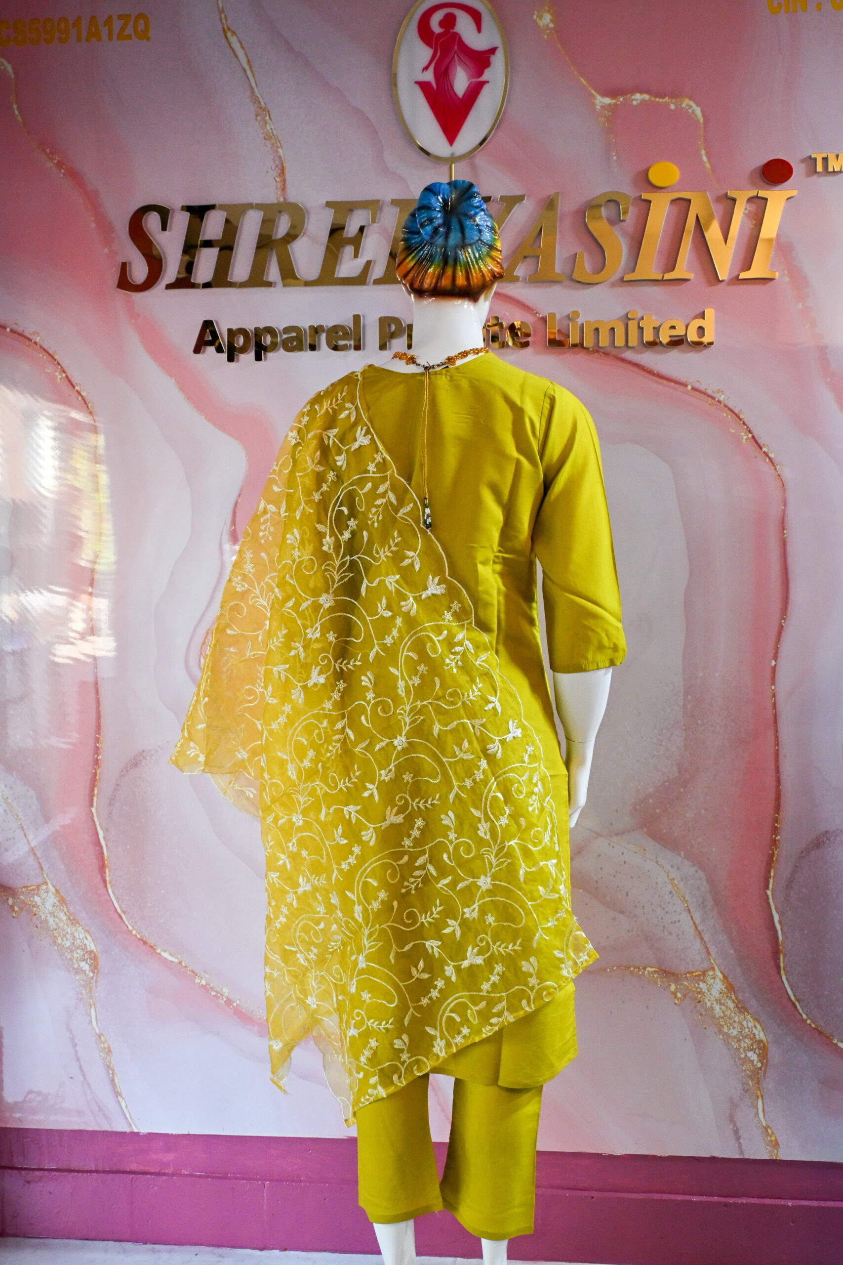 A three-piece Indian Premium Party Wear Chudidhar Suit