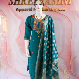 A three-piece Indian Premium Party Wear Chudidhar Suit