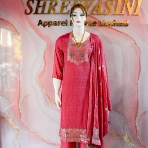 A three-piece Indian Premium Party Wear Chudidhar Suit