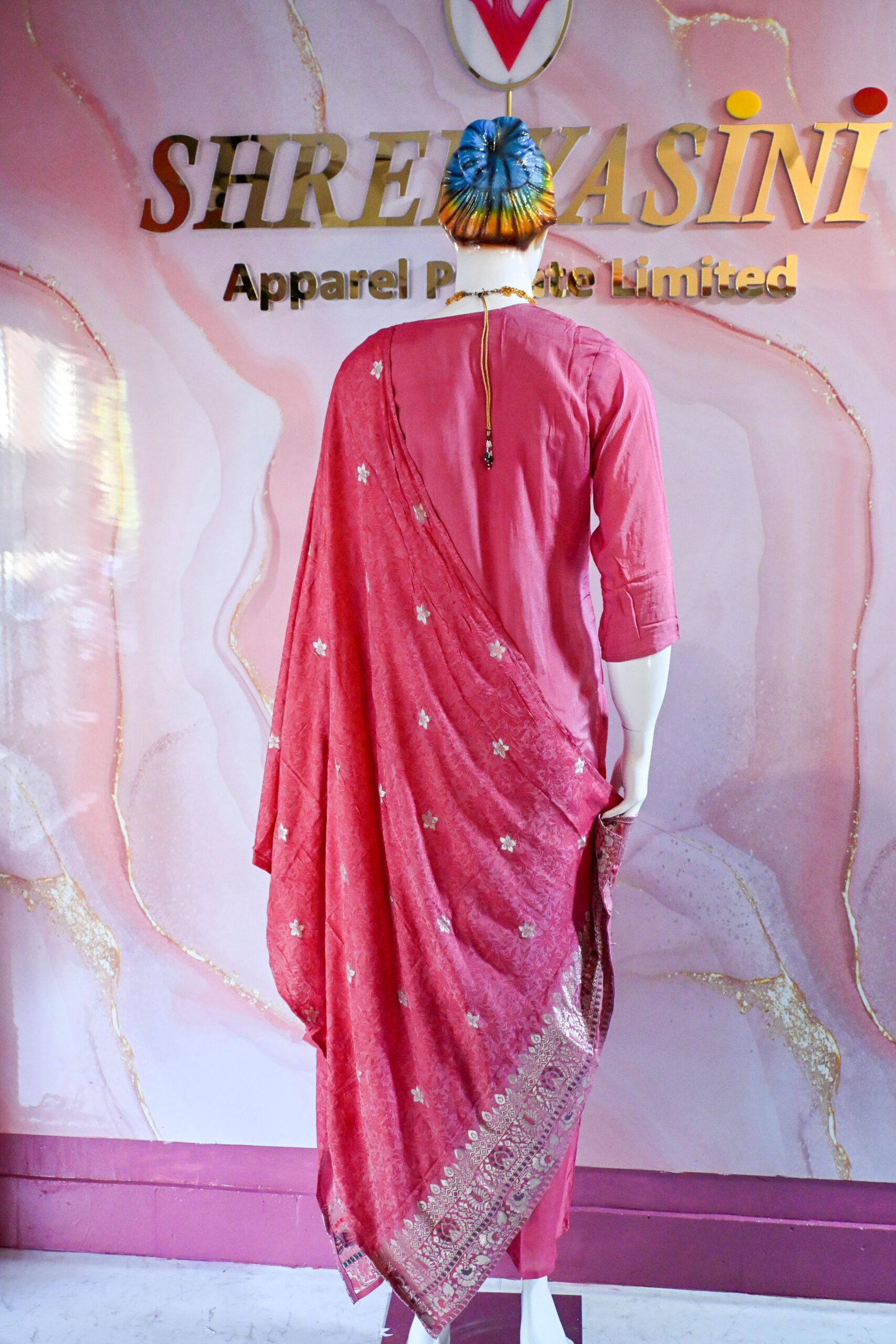 A three-piece Indian Premium Party Wear Chudidhar Suit