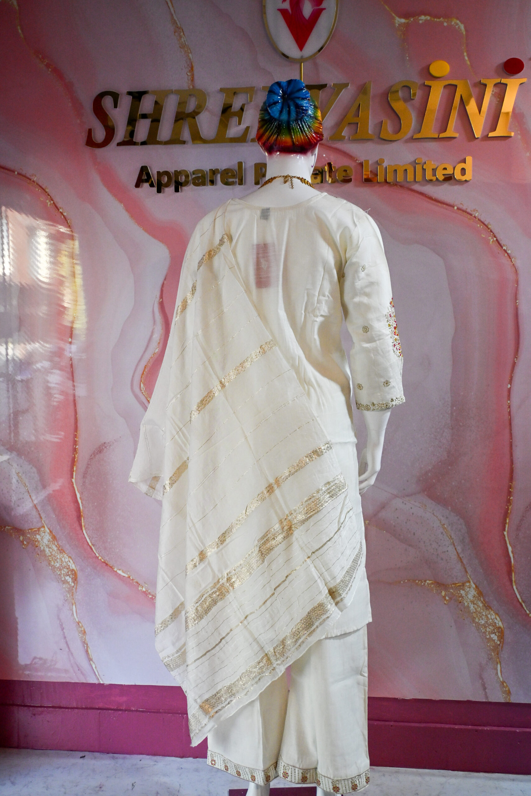 A three-piece Indian Premium Party Wear Chudidhar Suit