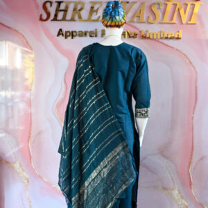 A three-piece Indian Premium Party Wear Chudidhar Suit