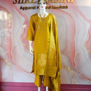 A three-piece Indian Premium Party Wear Chudidhar Suit