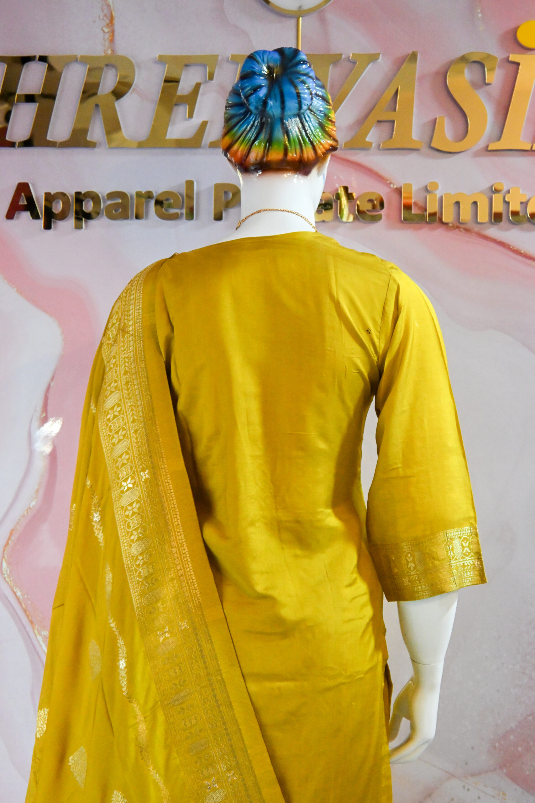 A three-piece Indian Premium Party Wear Chudidhar Suit