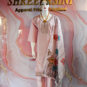 A three-piece Indian Premium Party Wear Chudidhar Suit